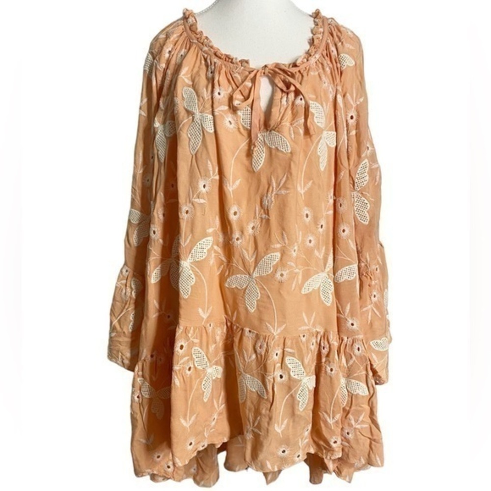 Charina Sarte Papillon Mini Dress - Salmon